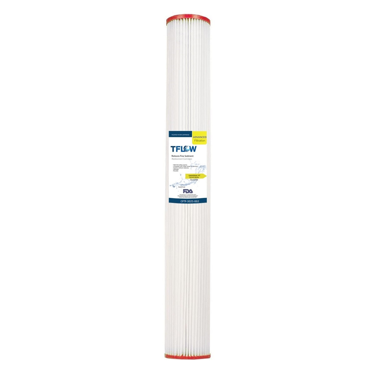 Paquete de Cartuchos Plisados Absolutos para Sedimento Fino - 30" x 2.5" - 0.2 Micras - TFLOW
