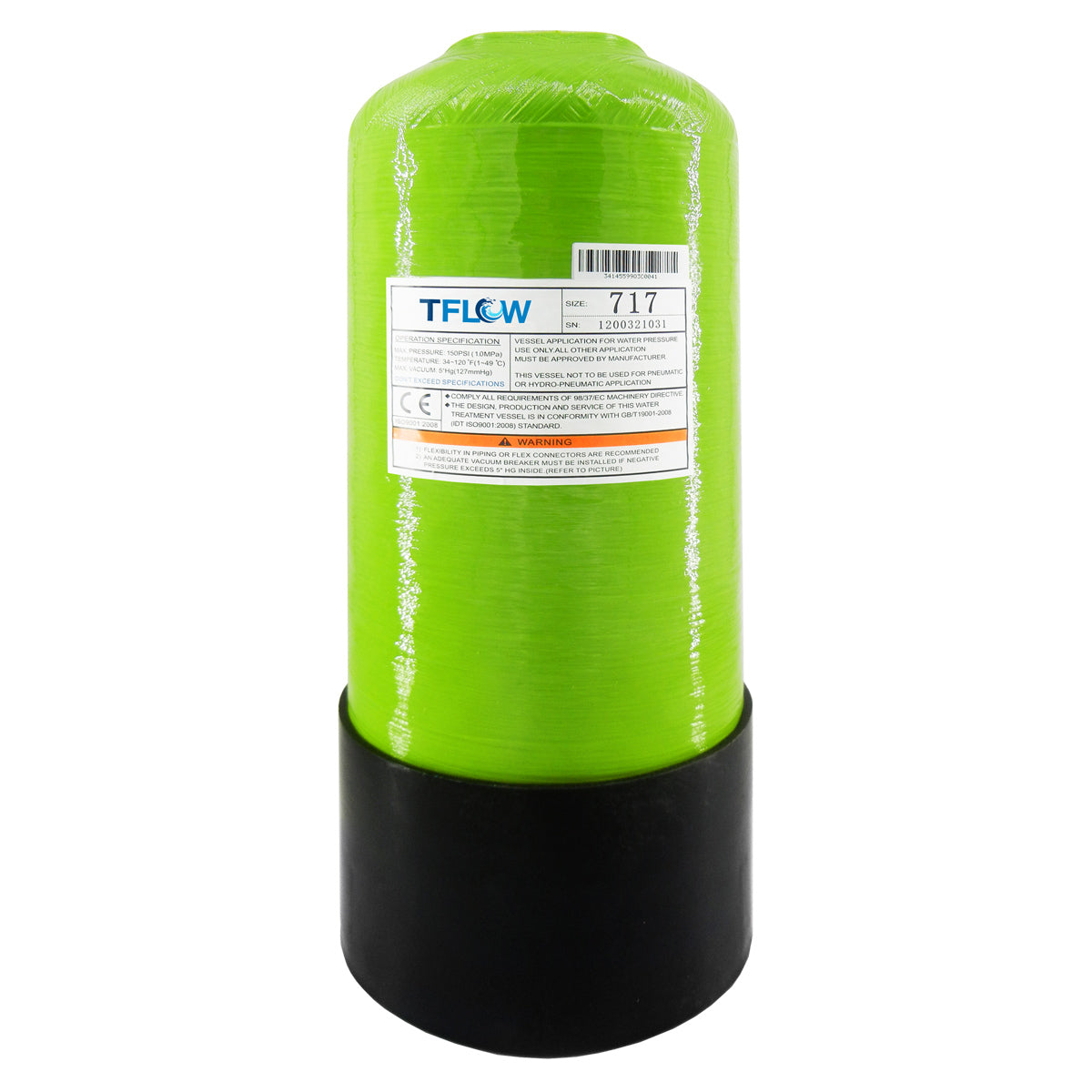 Tanque para Filtro - 7" x 17" - 0.4 ft³ - Fibra de Vidrio - 2.5" NPT - TFLOW