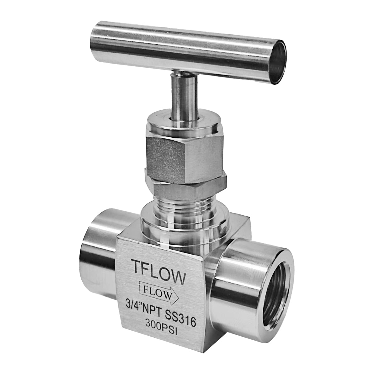 Válvula de Restricción - Acero Inoxidable 316 - 3/4" NPT - 300 Max. PSI - TFLOW