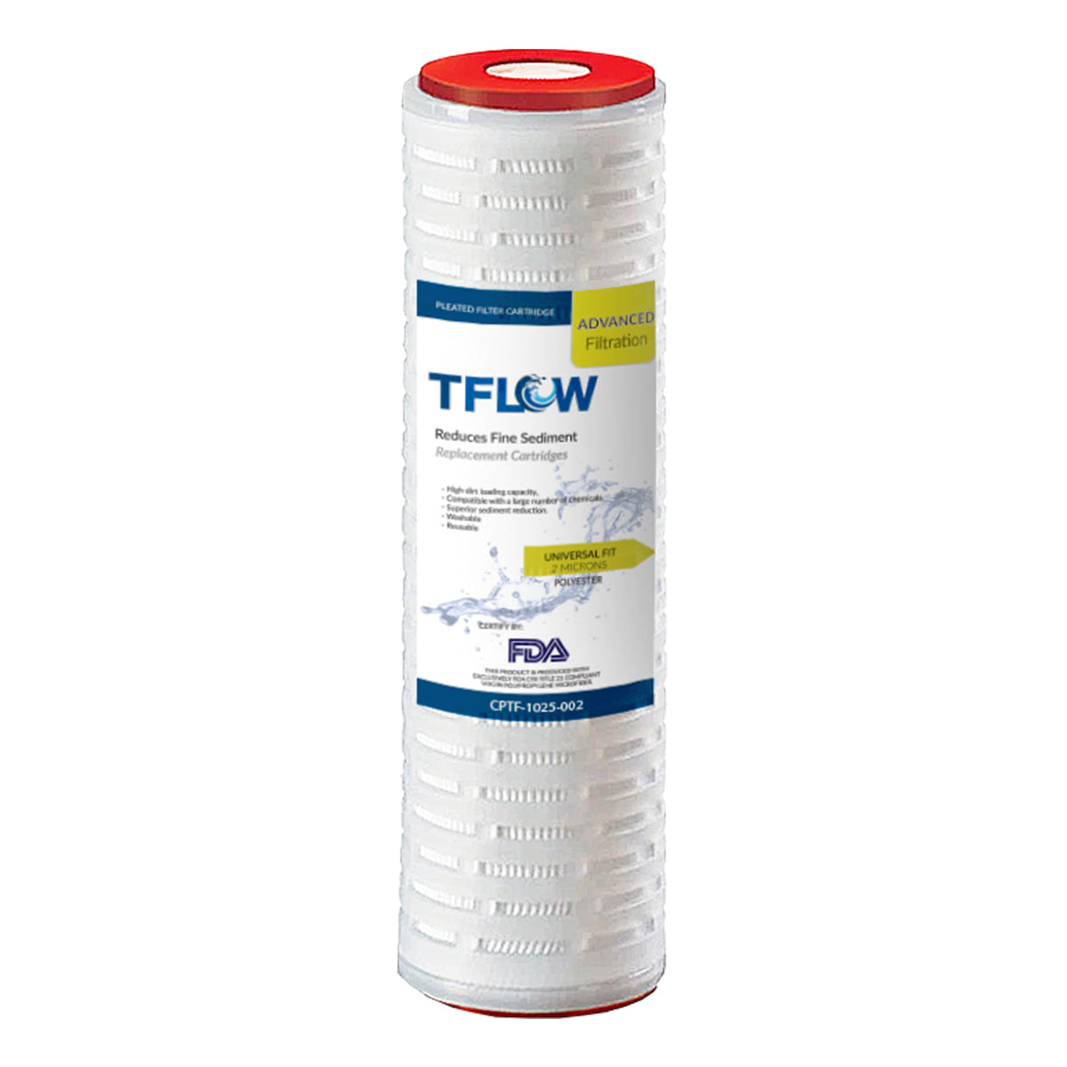 Cartuchos Plisados Absolutos para Sedimento Fino - 10" x 2.5" - 0.2 Micras - TFLOW