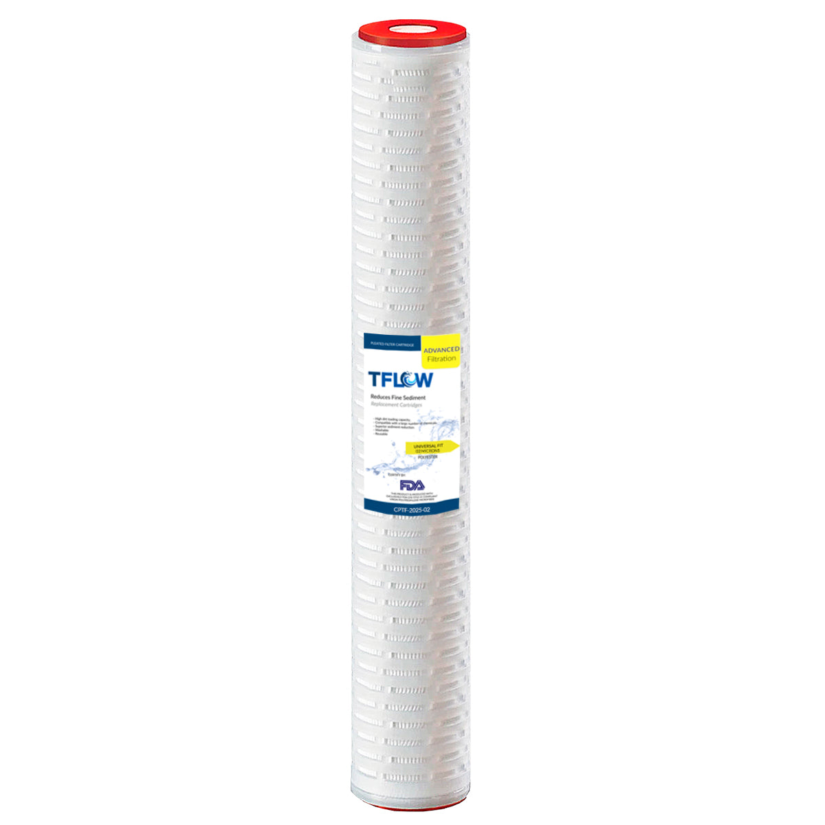 Cartucho Plisado Absoluto para Sedimento Fino - 20" x 2.5" - 0.2 Micras - TFLOW