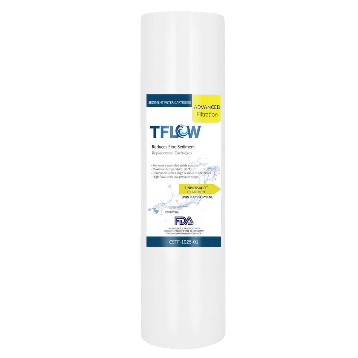 Foto imagen de Cartuchos Polyspun para Sedimento - 10" X 2.5" - 1 Micra marca TFLOW de venta en México con la empresa Total Water proveedor de confianza para comprar cartuchos para filtros de agua en Mexicali, Ensenada, Tijuana, Ciudad de México, CDMX, Hermosillo, Sonora donde comprar productos y equipos para sistema de tratamiento y purificación de agua en Guerrero, Michoacán, Culiacán, Sinaloa, Chihuahua, Zacatecas, Nuevo León. Hidalgo, Querétaro