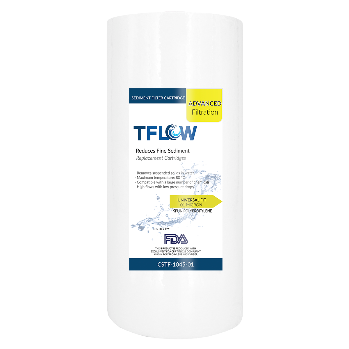 Paquete de Cartuchos Polyspun para Sedimento - 10" X 4.5" - 1 Micra - TFLOW