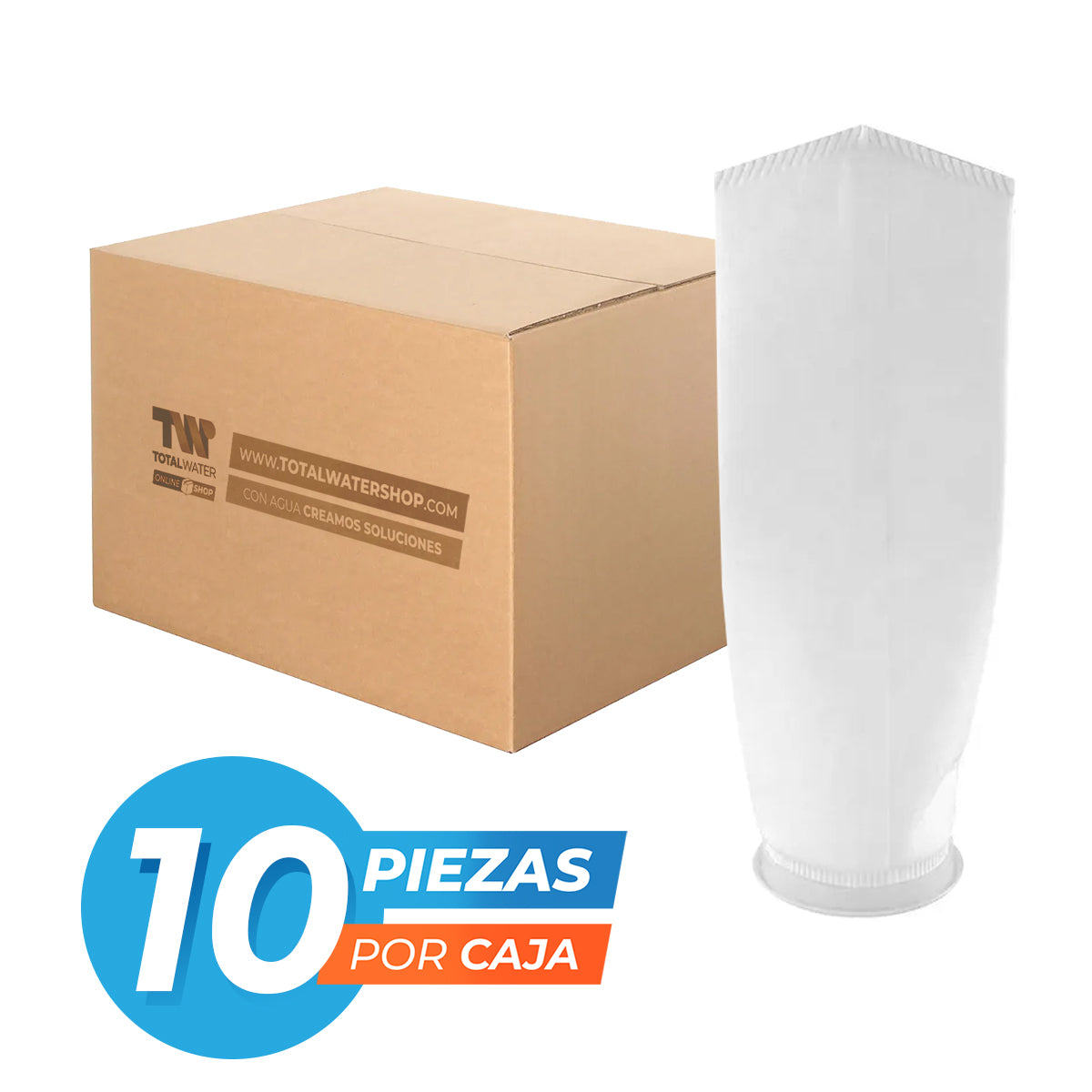 Paquete de Filtros de Polipropileno Tipo Bolsa - 6" x 20" - 10 micras - #1 - TFLOW