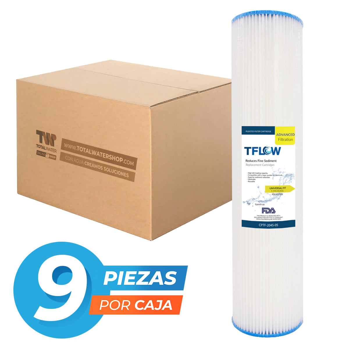 Cartuchos plisados para sedimentos usados en hogares, comercios como restaurantes, cafeterías, hoteles, plantas embotelladoras, fábricas, maquilas, laboratorios, sistemas industriales y agrícolas.