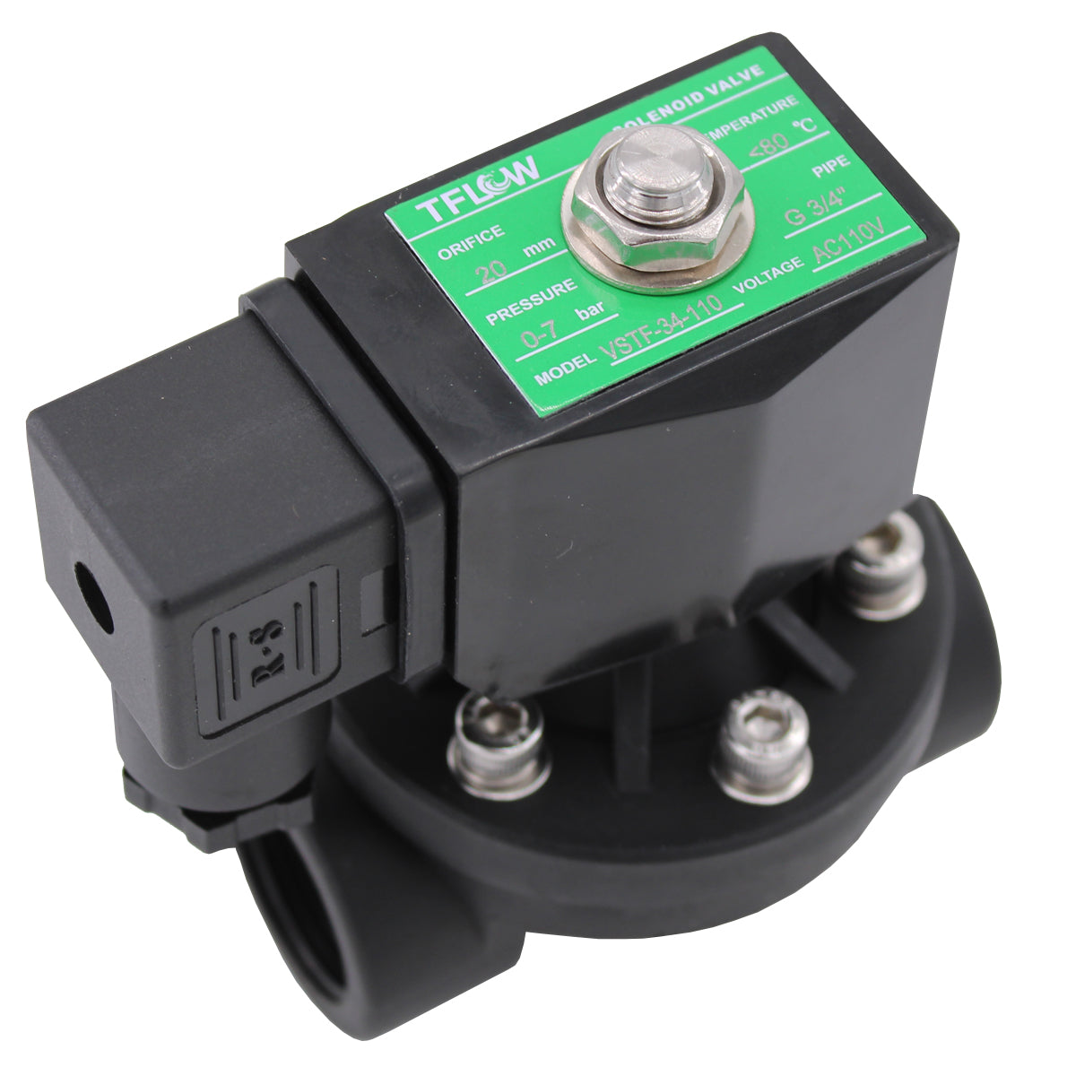 Válvula Solenoide Normalmente Cerrada - 3/4" Ent./Sal. - 220V - TFLOW