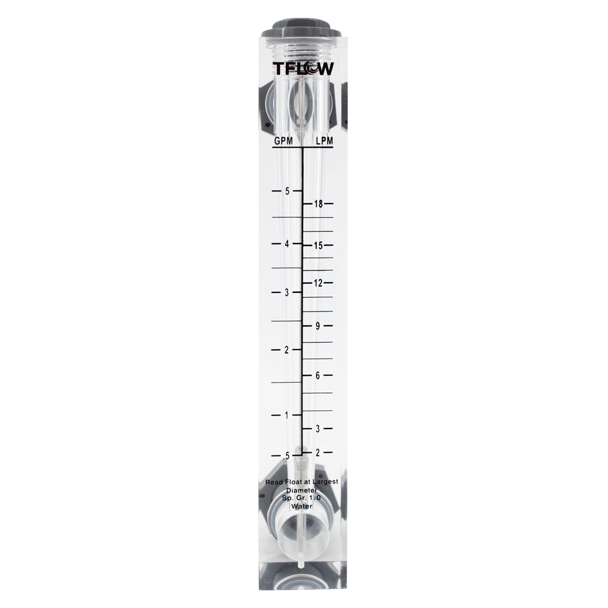 Flujómetro para Panel - 0.5 - 5 GPM de Rango - TFLOW